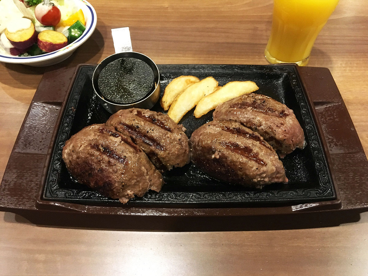 ステーキガスト 幡ヶ谷店「超力こぶハンバーグW」(2017年4月)