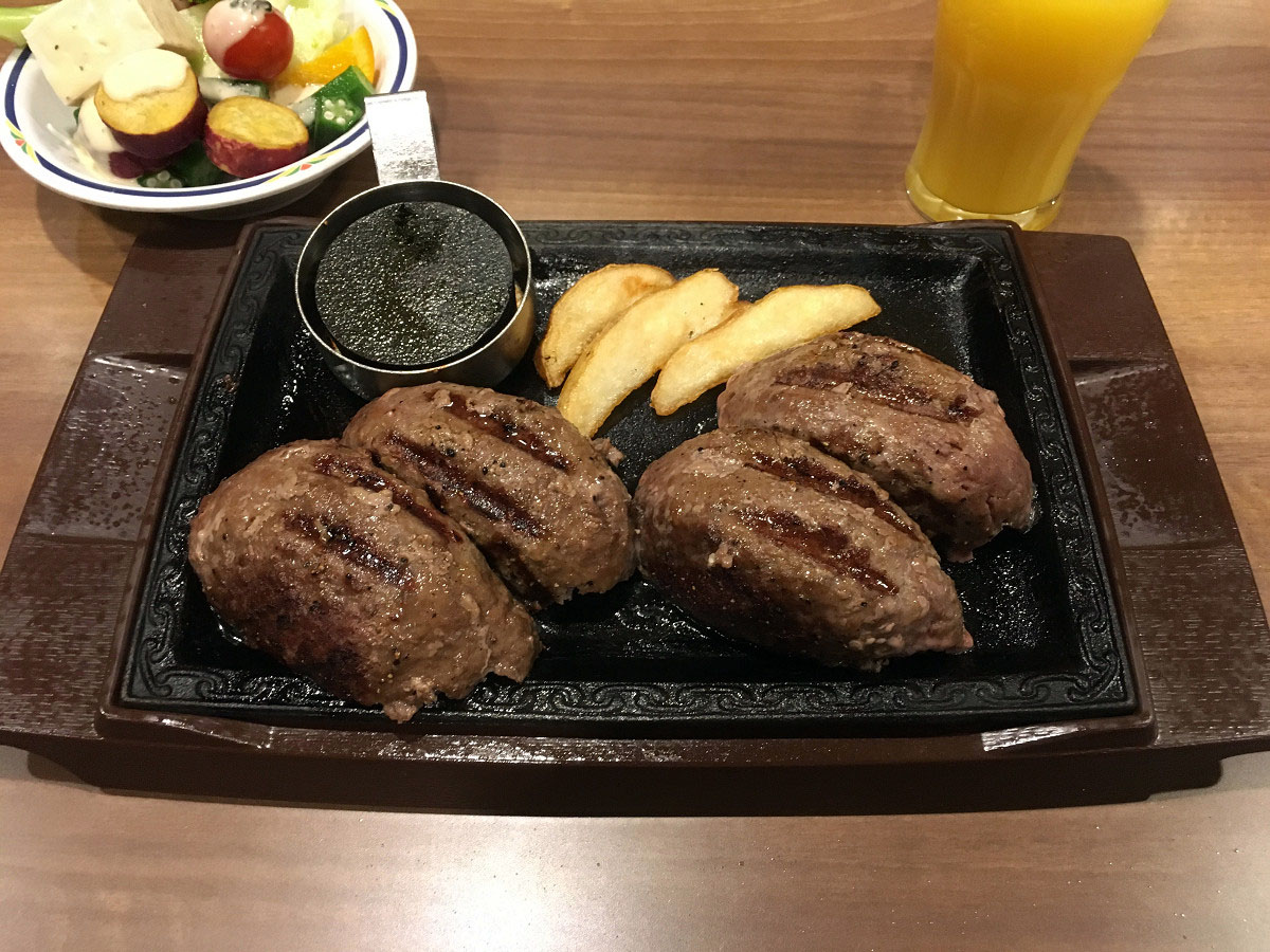 ステーキガスト 幡ヶ谷店「超力こぶハンバーグW」(2017年4月)