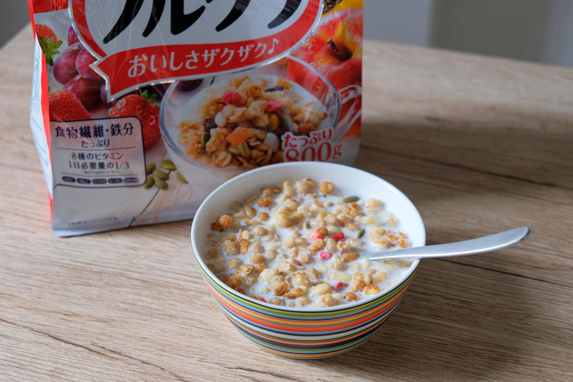 1食分のフルグラに200gの牛乳をプラス