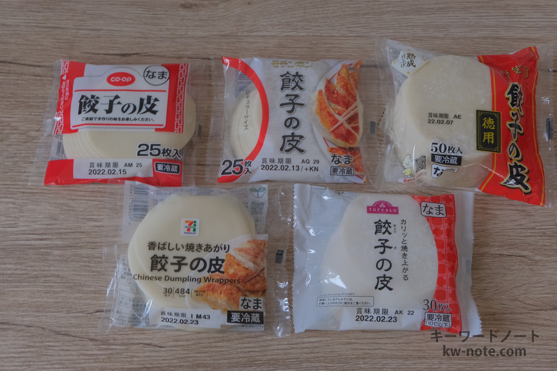 普通サイズの餃子の皮