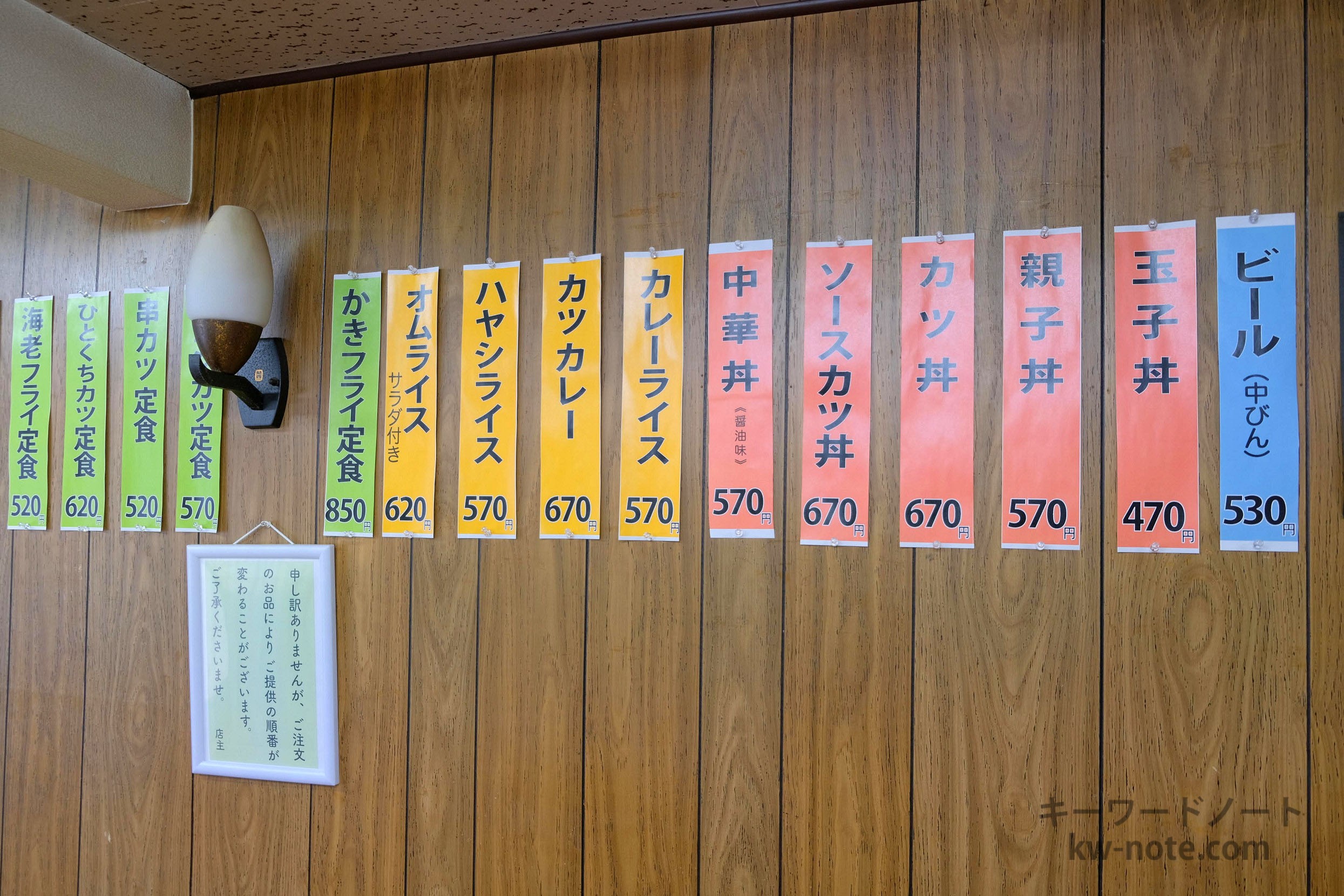 メニュー(丼・カレー等)